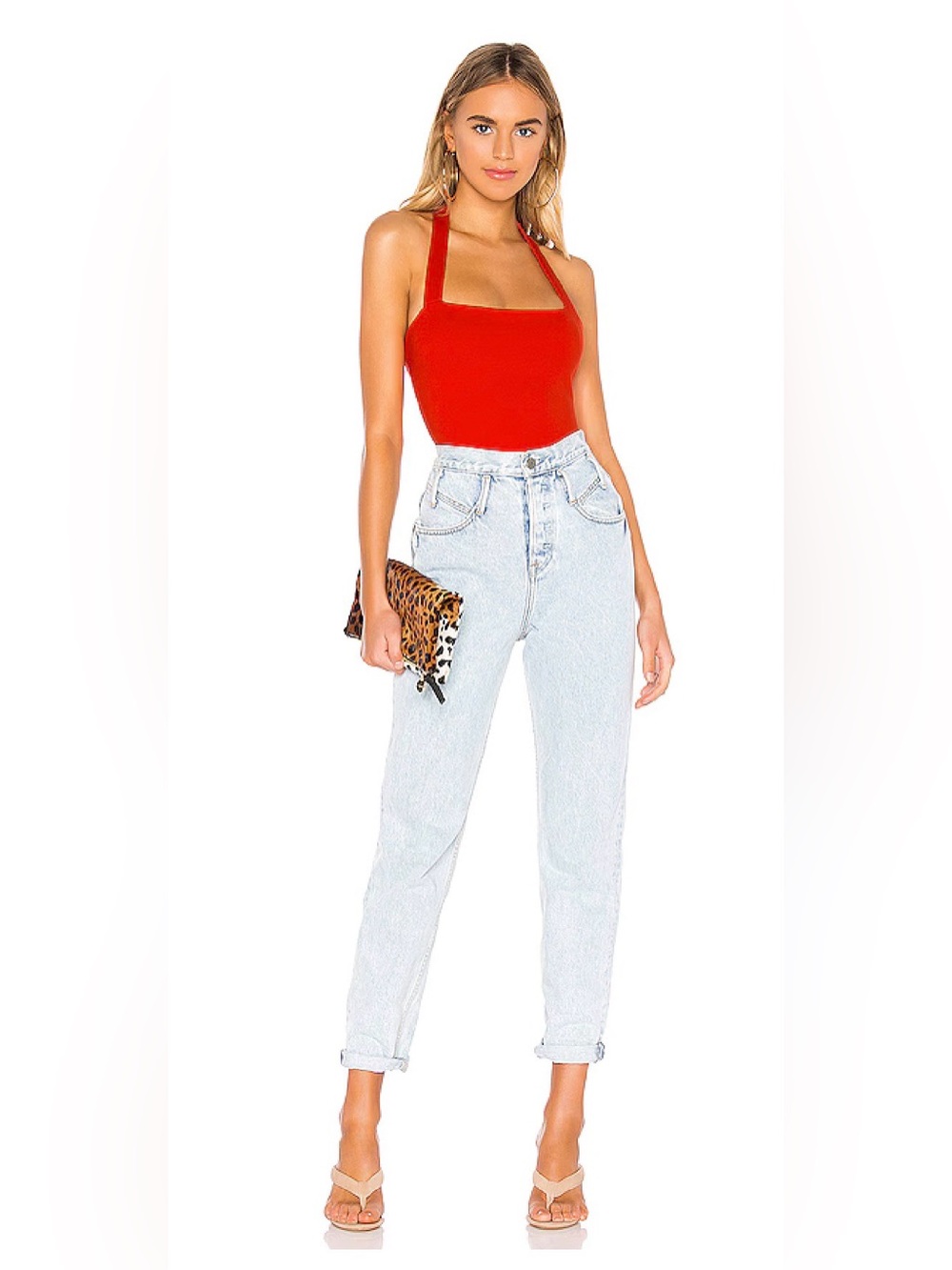 Reece halter bodysuit in red